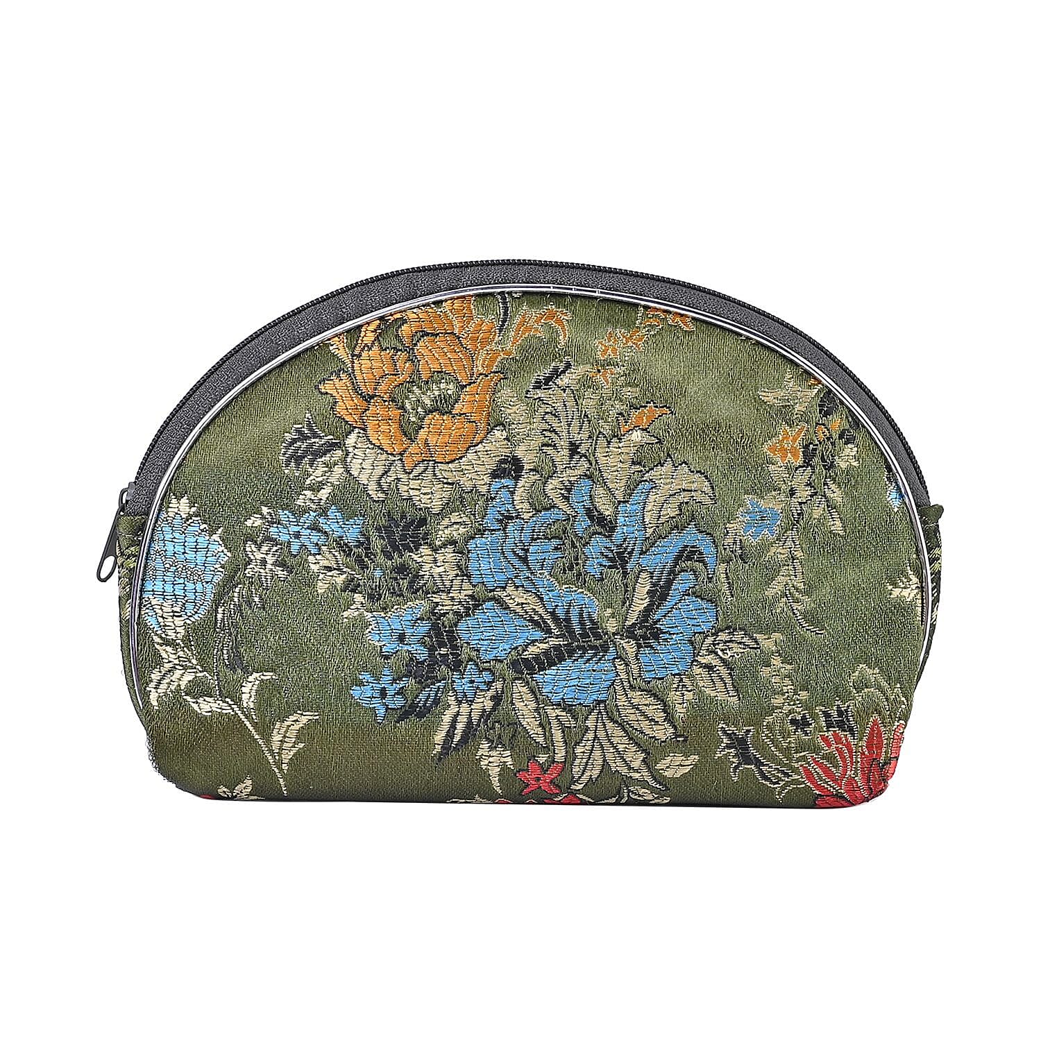 Embroidery Jewellery Box (Size 22x14x1 in) - Green & Purple