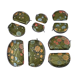 Embroidery Jewellery pouch (Size 22x14x1 in) - Purple and Silver