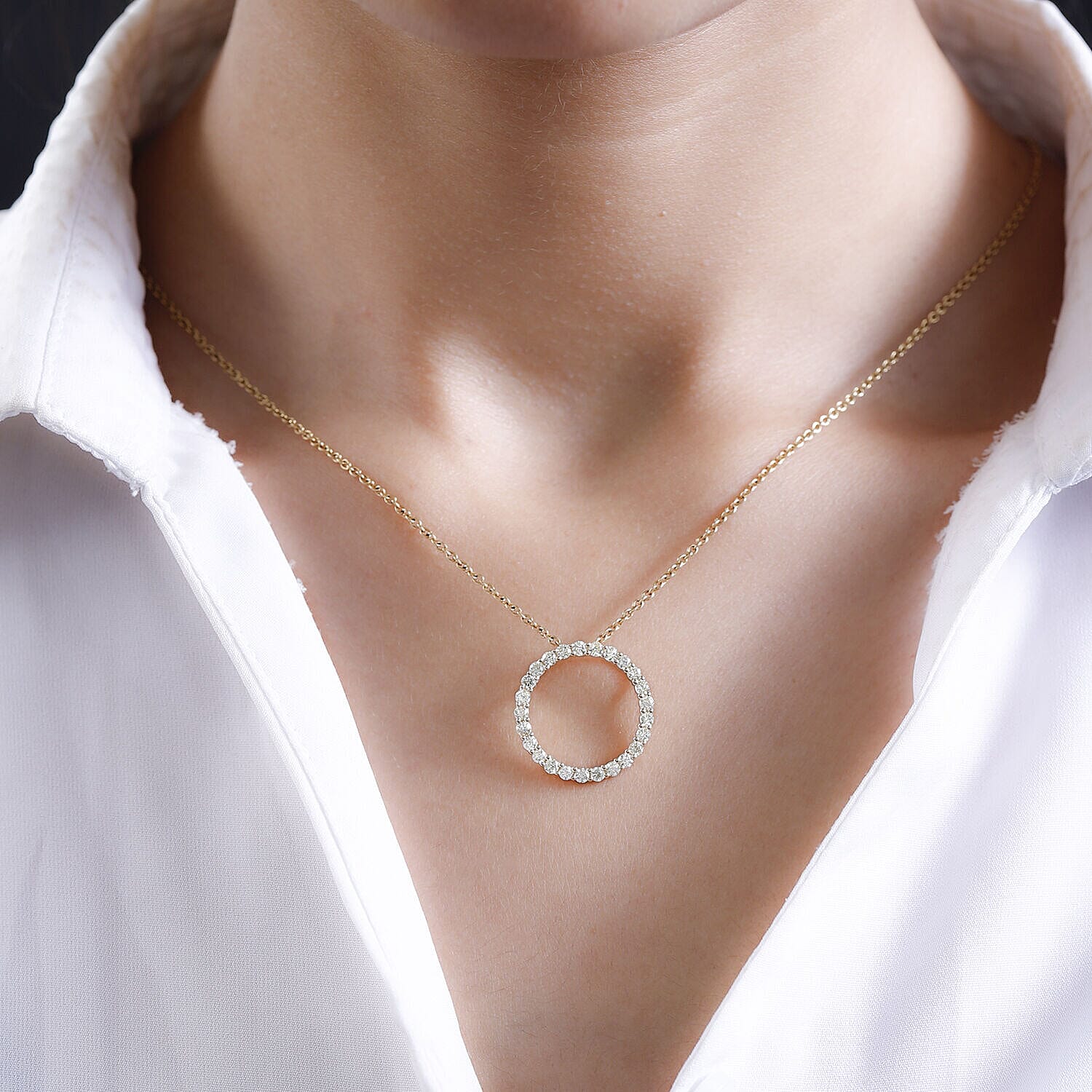 NY Close Out Deal- 14K Yellow Gold SGL Certified Intense Yellow Diamond (I1-I2) Circle Pendant 1.00 Ct