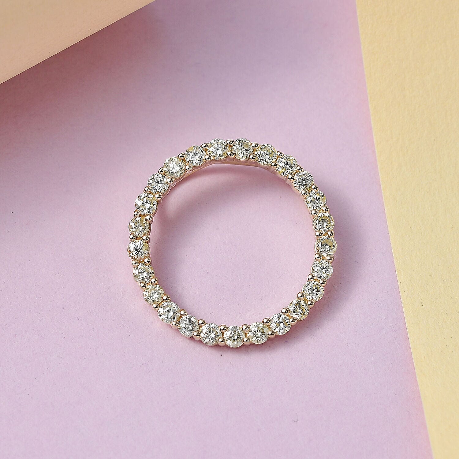 NY Close Out Deal- 14K Yellow Gold SGL Certified Intense Yellow Diamond (I1-I2) Circle Pendant 1.00 Ct