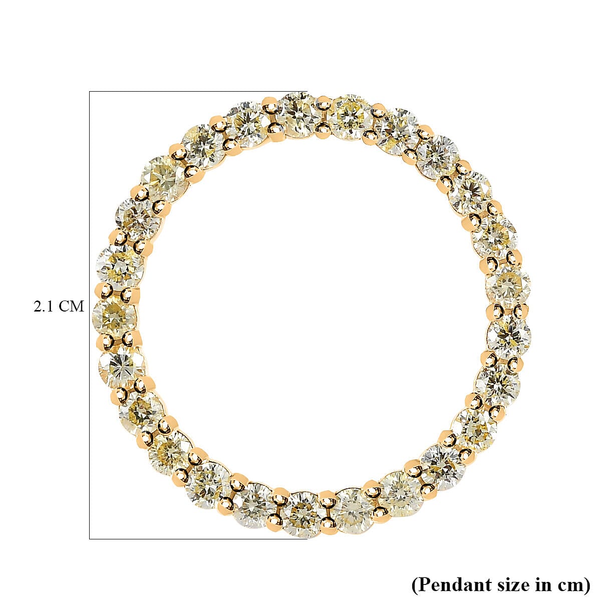 NY Close Out Deal- 14K Yellow Gold SGL Certified Intense Yellow Diamond (I1-I2) Circle Pendant 1.00 Ct