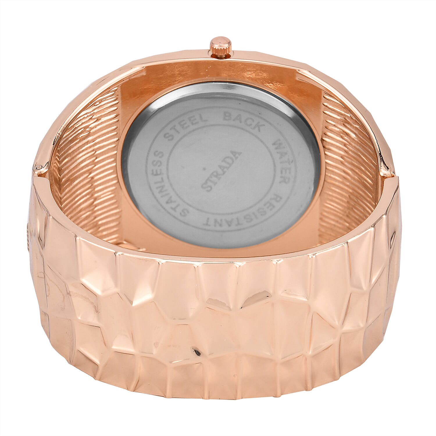 LIMITED EDITION- Designer Inspired Japanese Movt. Water Resistant Hinged Cuff Bangle Rose Colour Watch With Gift Box