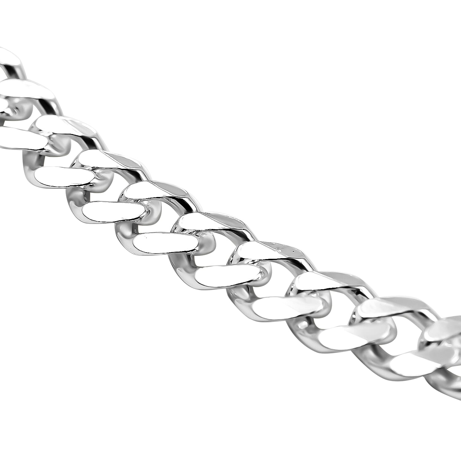 Italian Made Sterling Silver Diamond Cut Curb Necklace (Size 20) with Lobster Clasp, Silver Wt. 33.00 Gms.