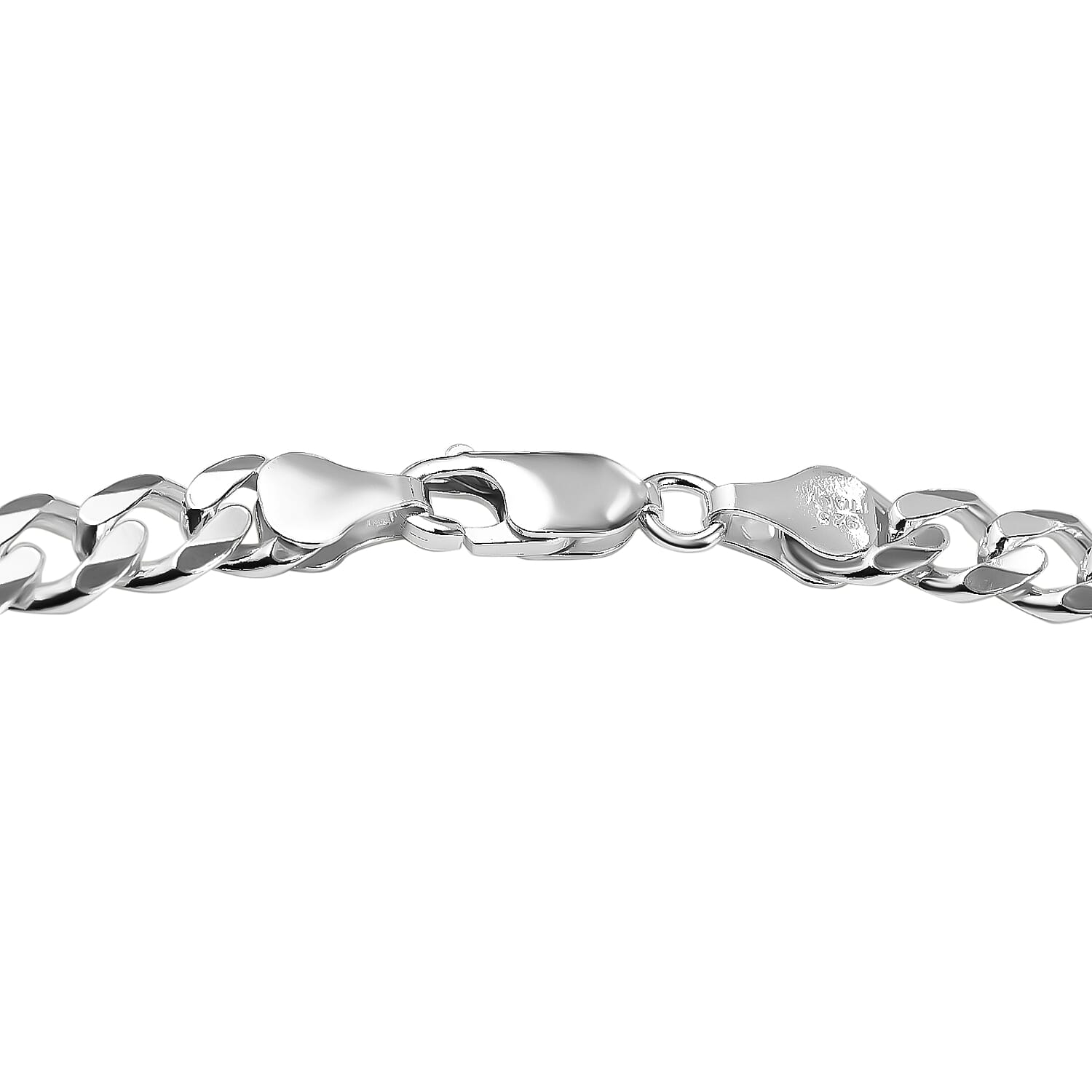 Italian Made Sterling Silver Diamond Cut Curb Necklace (Size 20) with Lobster Clasp, Silver Wt. 33.00 Gms.