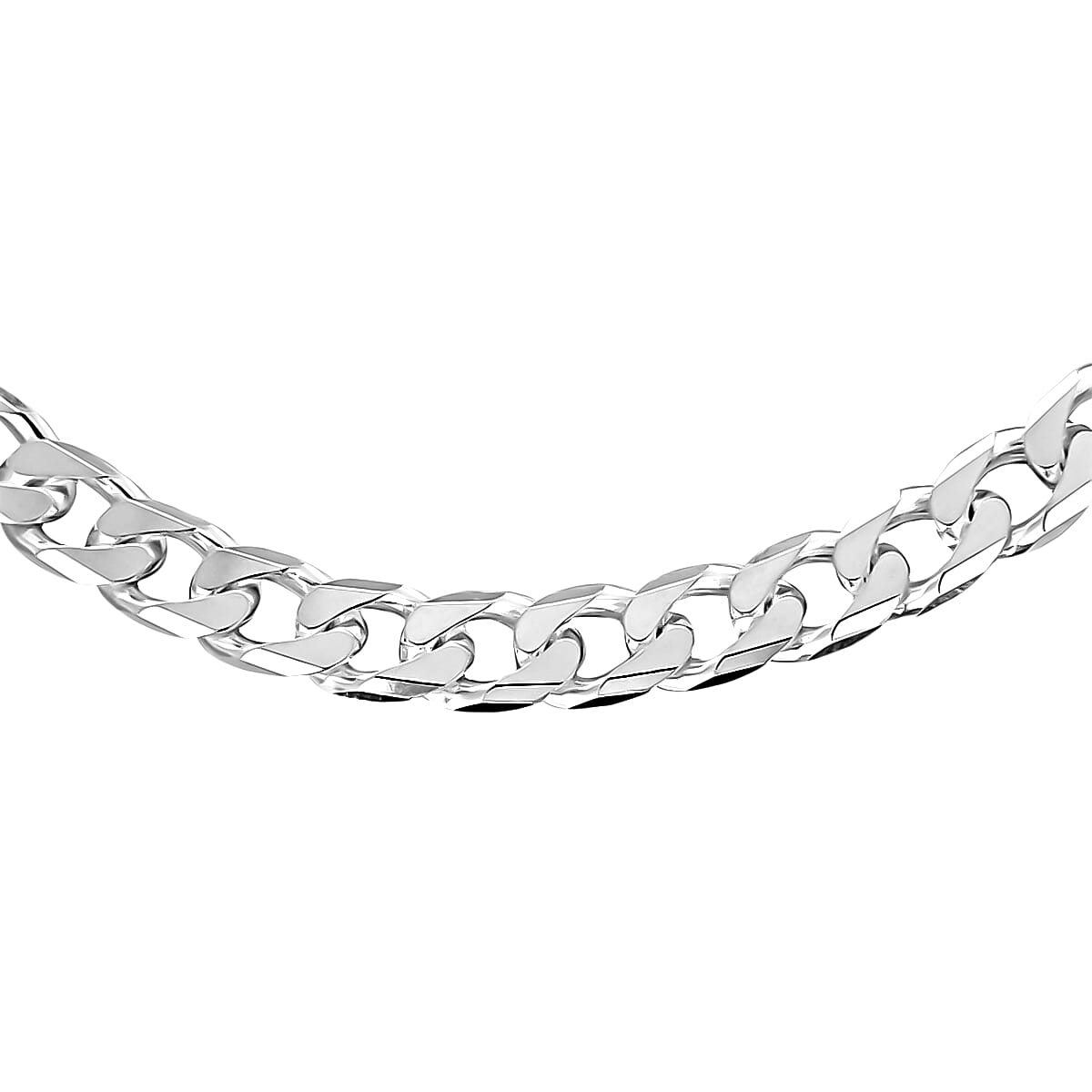 Italian Made Sterling Silver Diamond Cut Curb Necklace (Size - 20), Silver Wt. 33.00 Gms Italian Made Sterling Silver Diamond Cut Curb Necklace (Size - 20), Silver Wt. 33.00 Gms