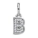 Diamond Initial O Pendant in Rhodium Overlay Sterling Silver 0.17 Ct