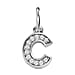 Diamond Initial O Pendant in Rhodium Overlay Sterling Silver 0.17 Ct