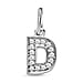 Diamond Initial O Pendant in Rhodium Overlay Sterling Silver 0.17 Ct