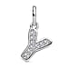 Diamond Initial O Pendant in Rhodium Overlay Sterling Silver 0.17 Ct