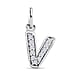 Diamond Initial O Pendant in Rhodium Overlay Sterling Silver 0.17 Ct