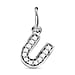 Diamond Initial O Pendant in Rhodium Overlay Sterling Silver 0.17 Ct