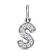 Diamond Initial O Pendant in Rhodium Overlay Sterling Silver 0.17 Ct