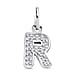 Diamond Initial O Pendant in Rhodium Overlay Sterling Silver 0.17 Ct