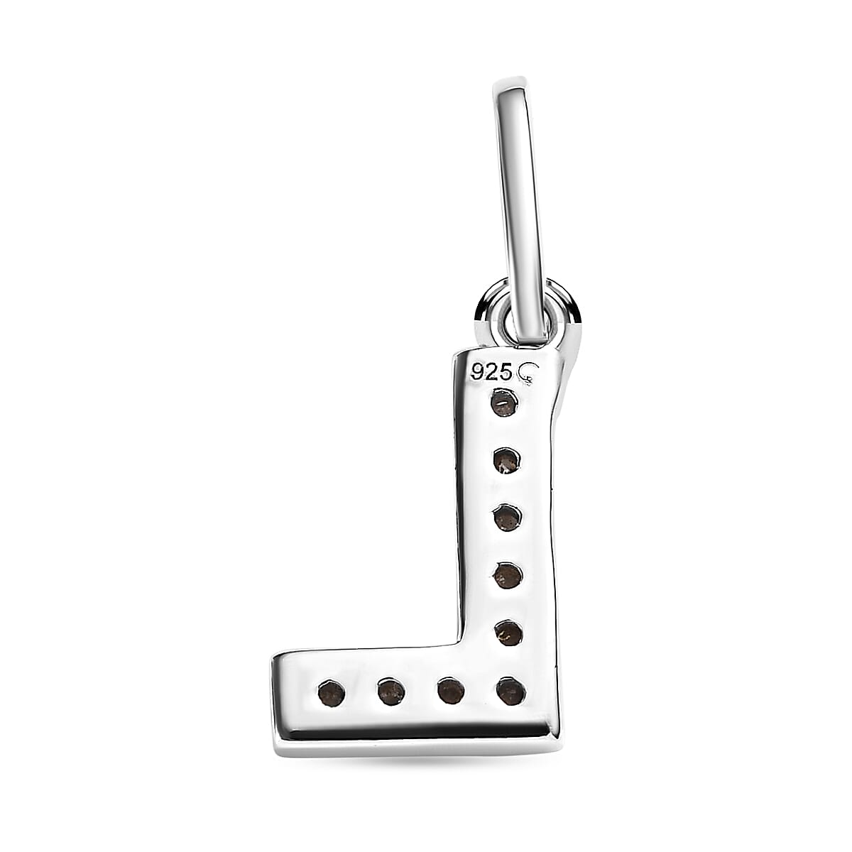 Diamond Initial R Pendant in Rhodium Overlay Sterling Silver 0.17 Ct