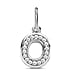 Diamond Initial O Pendant in Rhodium Overlay Sterling Silver 0.17 Ct