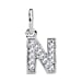 Diamond Initial O Pendant in Rhodium Overlay Sterling Silver 0.17 Ct