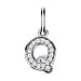 Diamond Initial O Pendant in Rhodium Overlay Sterling Silver 0.17 Ct
