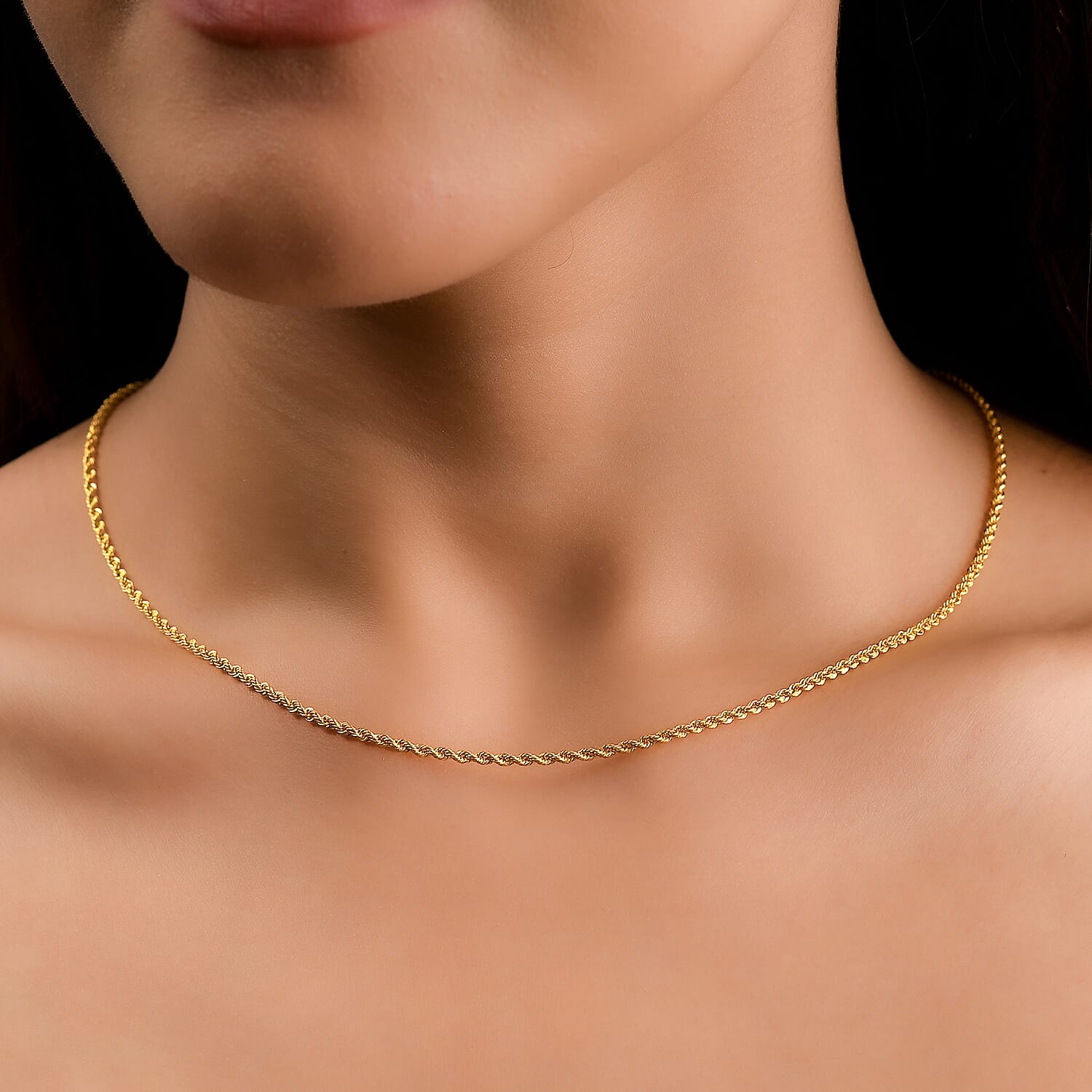 First Time Ever 20K Yellow Gold Rope Necklace (Size - 18) with S - Hook