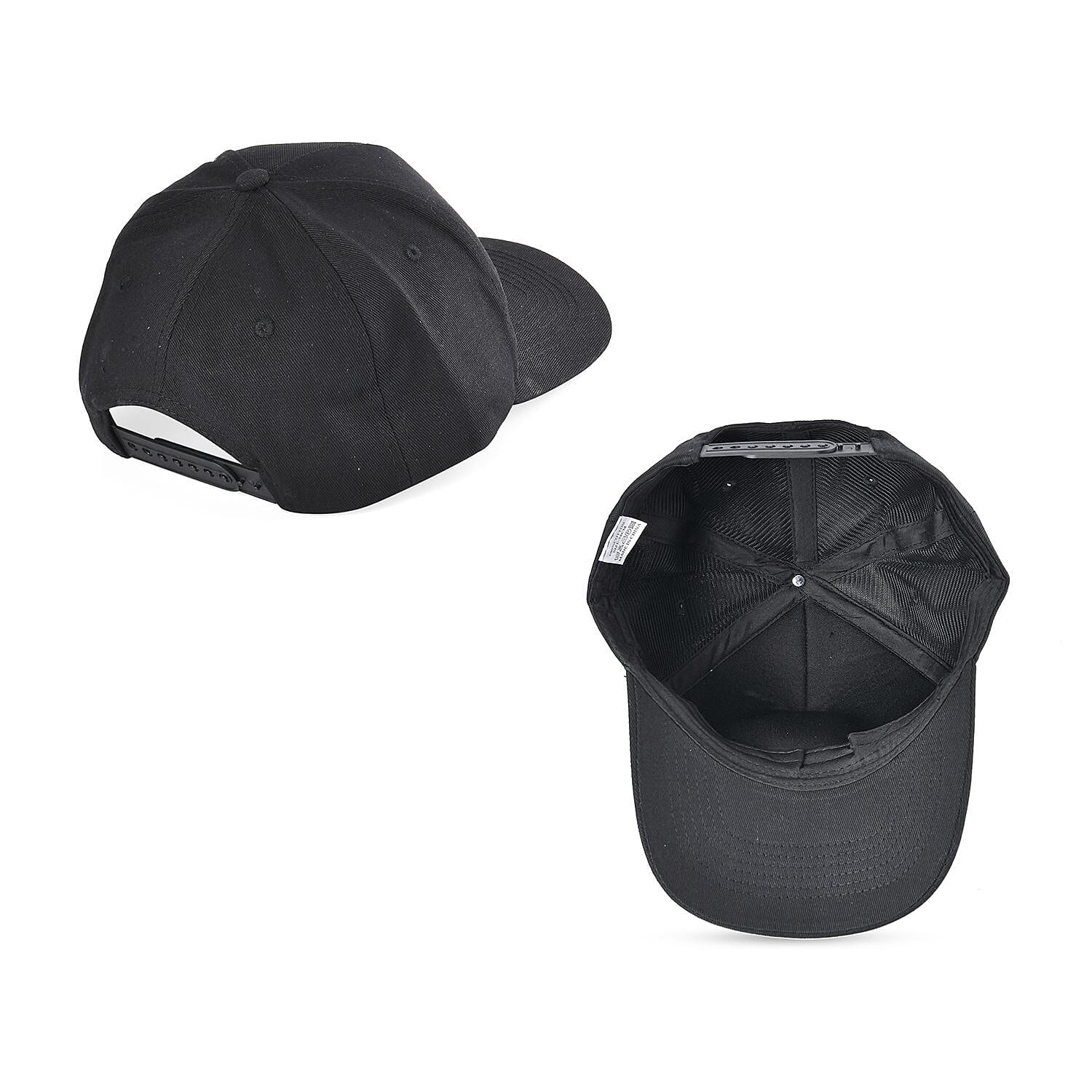 Cotton Patterned Hat, Cap and Earmuff (Size 11x1 cm) - Black & Black