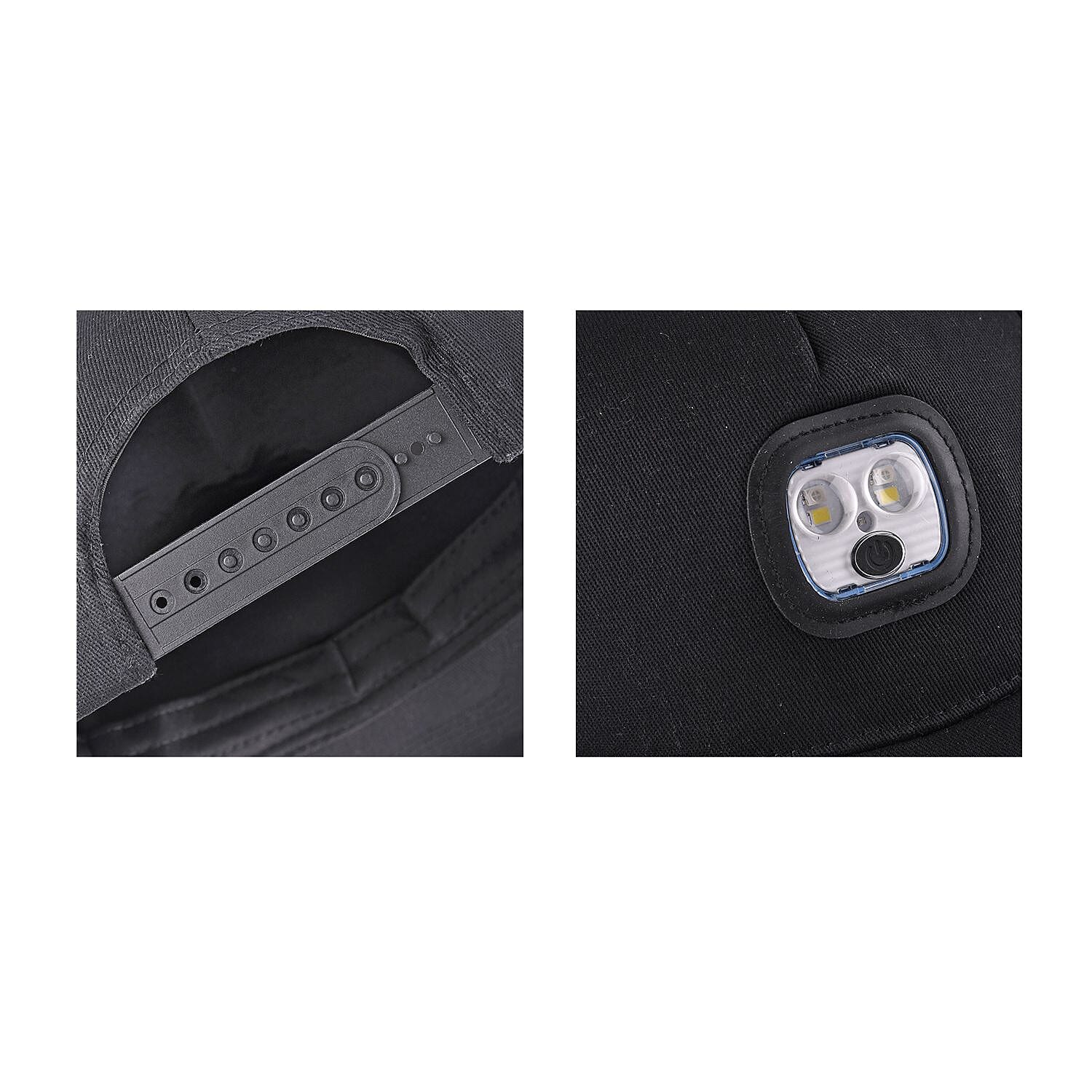 Cotton Patterned Hat, Cap and Earmuff (Size 11x1 cm) - Black & Black