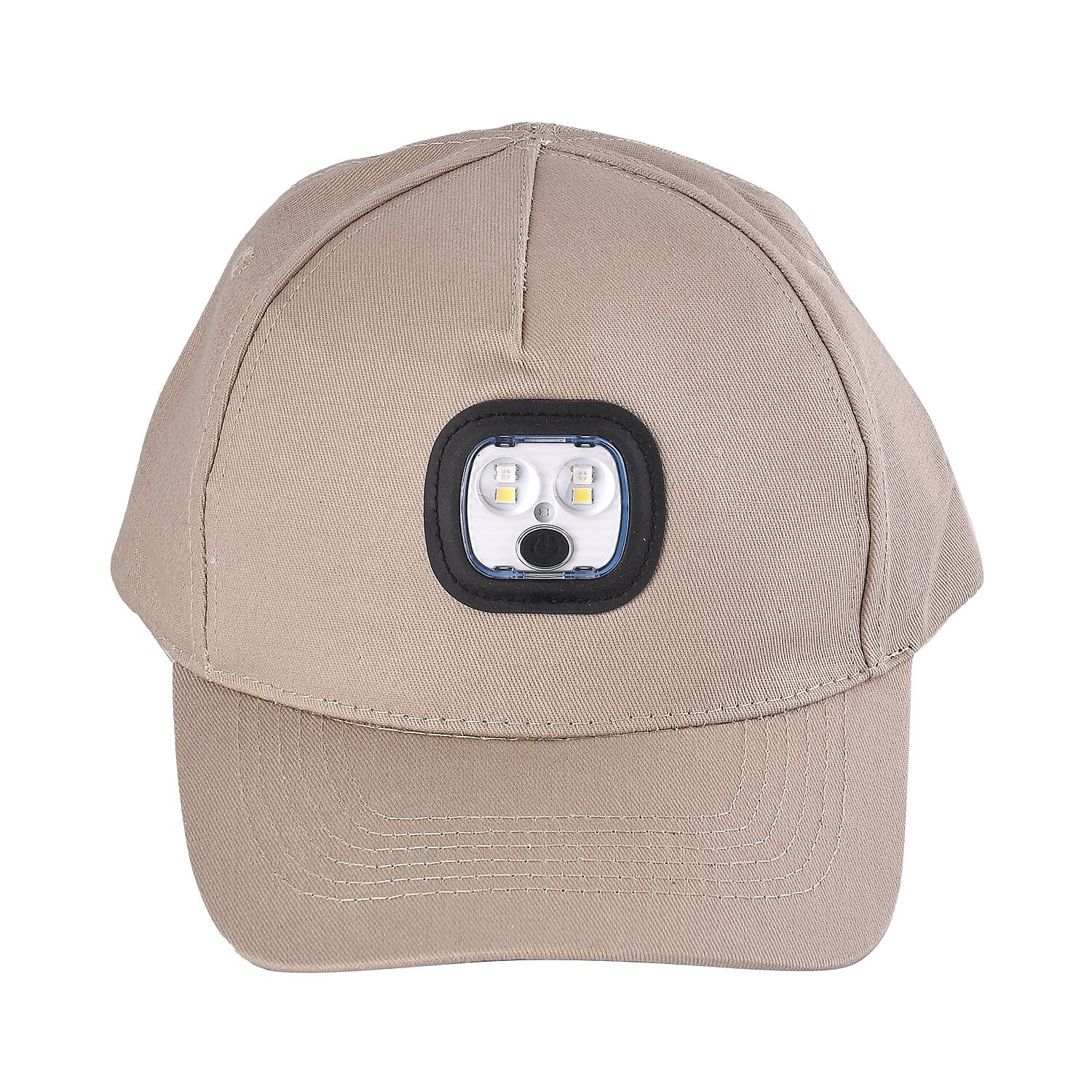 LED Cotton Baseball Cap with Paracord Bracelet (5-in-1 Survival Kit) - Beige