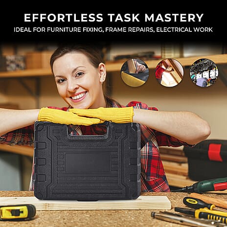 Rechargable Electric Screwdriver PLUS 47 Pcs Screw Set (100w 3.2aH) - Black