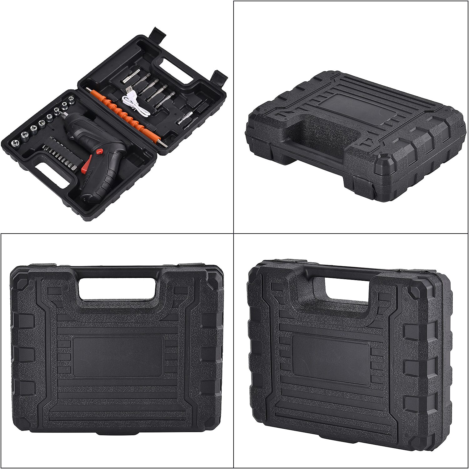 Rechargable Electric Screwdriver PLUS 47 Pcs Screw Set (100w 3.2aH) - Black