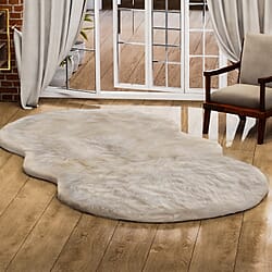 Acrylic Patterned Rug and Door Mat (Size 120x1 in) - Grey & White