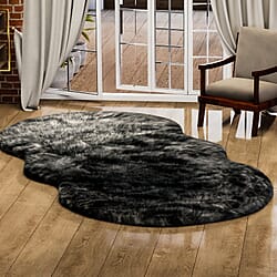 Acrylic Patterned Rug and Door Mat (Size 120x1 in) - Grey & White