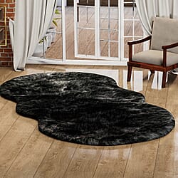 Acrylic Patterned Rug and Door Mat (Size 120x1 in) - Grey & White