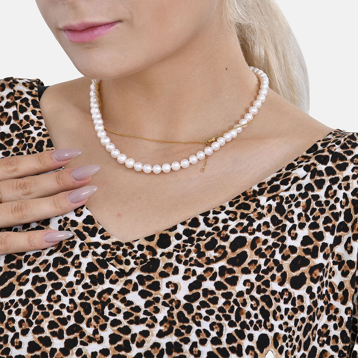 TAMSY Black Boat Neck Leopard Printed Knit Drape Top (One Size uptop XL) - Brown