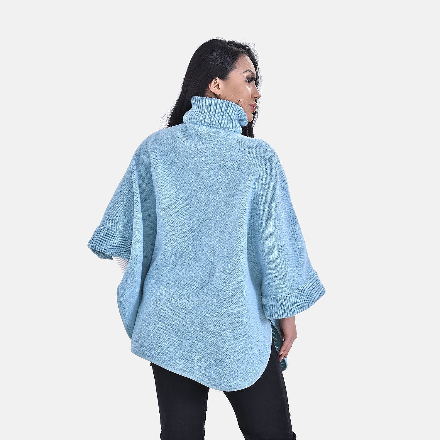 Spring Poncho (One Size) - Aqua Blue