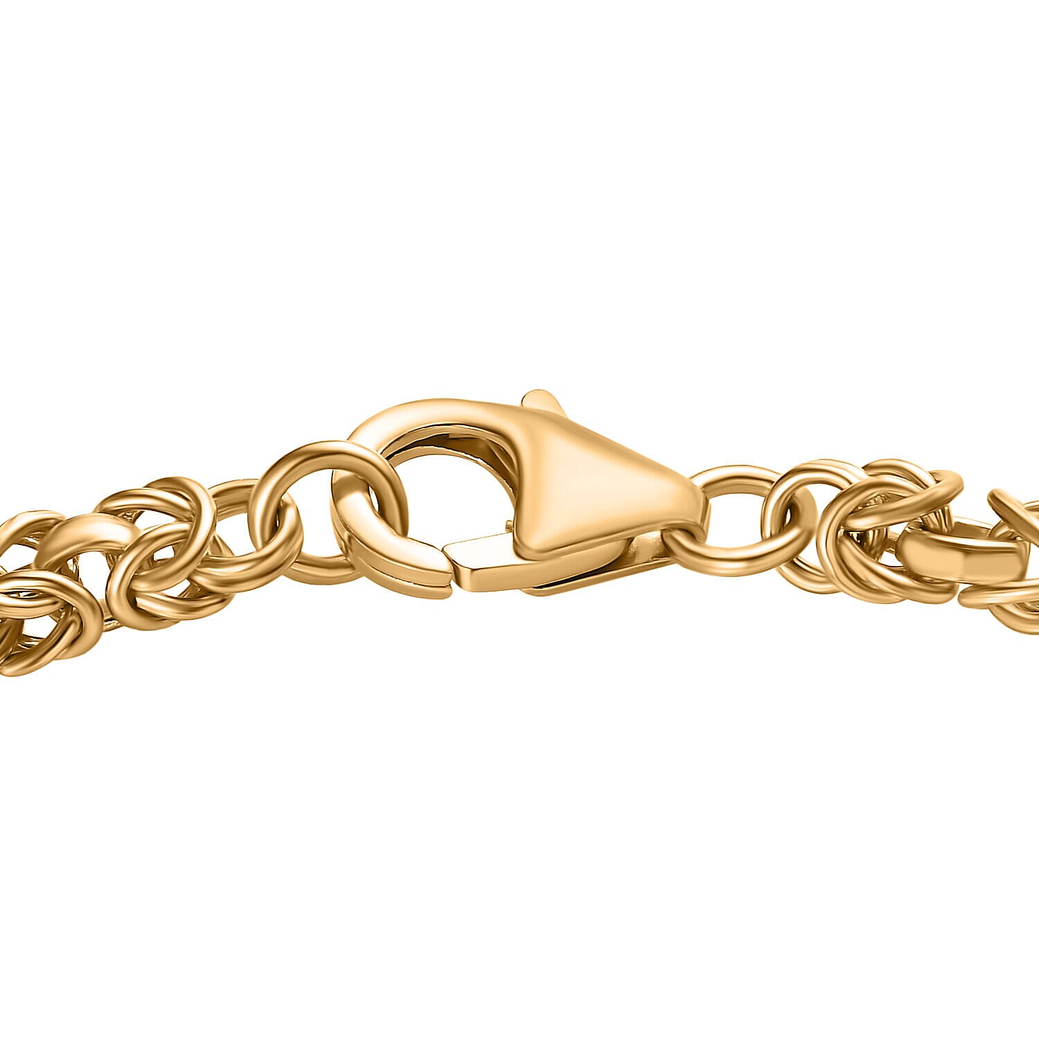 18K Yellow Gold Vermeil Plated Sterling Silver Byzantine Bracelet (Size - 7.5)