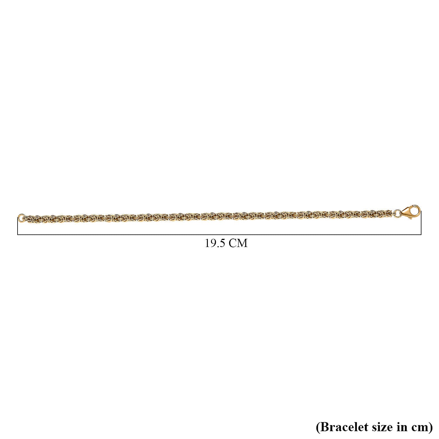 18K Yellow Gold Vermeil Plated Sterling Silver Byzantine Bracelet (Size - 7.5)