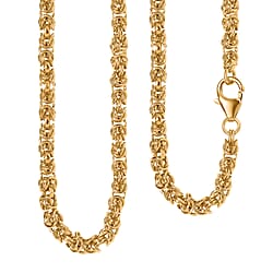 Platinum Overlay Sterling Silver Byzantine Necklace (Size - 20), Silver Wt. 21.00 Gms