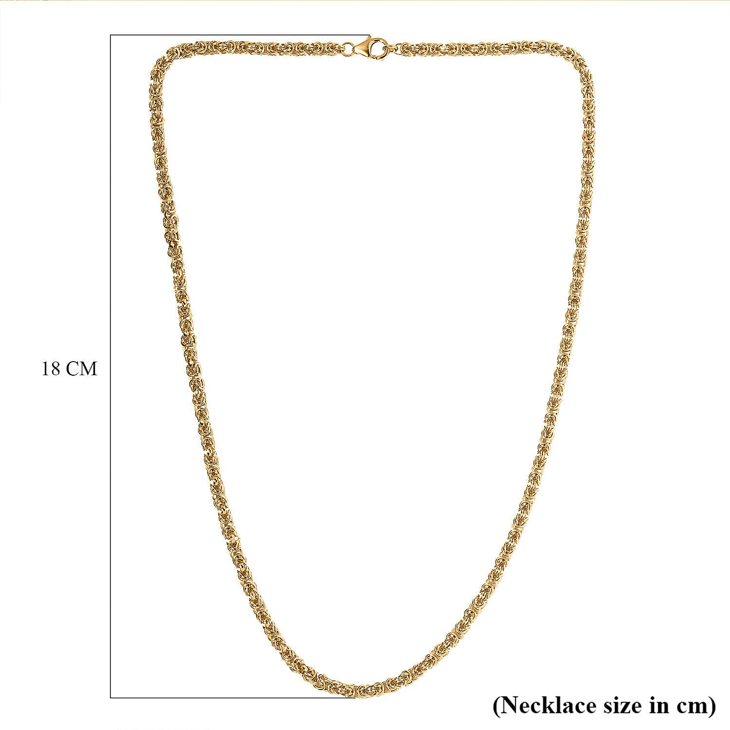 One Time Deal - 18K Yellow Gold Vermeil Plated Sterling Silver Necklace (Size - 20), Silver Wt 18.01 Gms