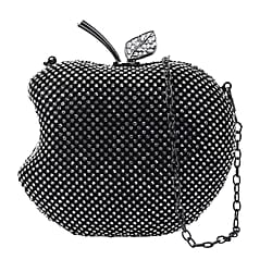 Apple Clutch Bag with Long Chain Strap - Toggle Clip - Red