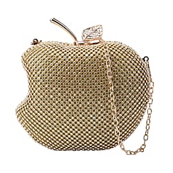 Apple Clutch Bag with Long Chain Strap - Toggle Clip - Red