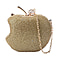 Back By Popular Demand - Apple Shape Crystal Clutch Bag with Long Chain Strap & Toggle Clip - Gold