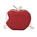 Apple Clutch Bag with Long Chain Strap - Toggle Clip - Red