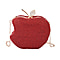 Apple Clutch Bag with Long Chain Strap & Toggle Clip - Red