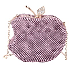 Apple Clutch Bag with Long Chain Strap - Toggle Clip - Red