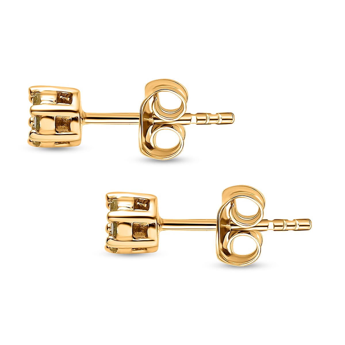 9K Yellow Gold Natural Yellow Diamond Stud Earrings