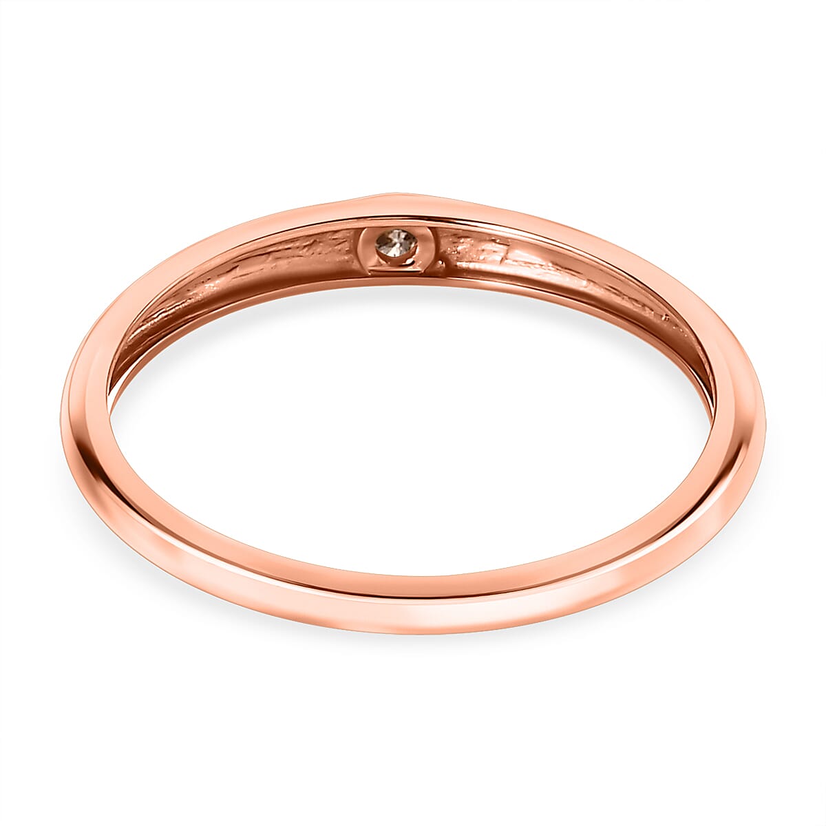 9K Rose Gold Natural Champagne Diamond Band Ring