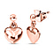 18K Vermeil Rose Gold Plated Sterling Silver Stud Heart Earrings