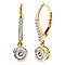 Moissanite Fancy Earring in 18K Vermeil Yellow Gold Sterling Silver 1.77 ct 1.794 Ct.