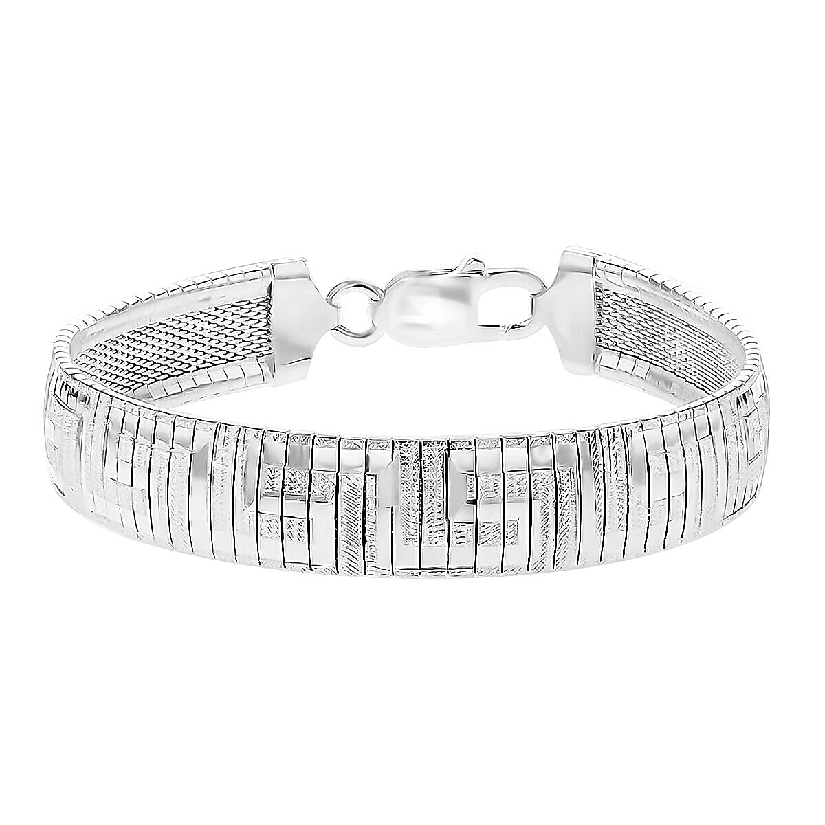 NYC Close Out Deal - Sterling Silver Cleo Greek Bracelet (Size - 7.5) with Lobster Clasp, Silver Wt. 18.40 Gms