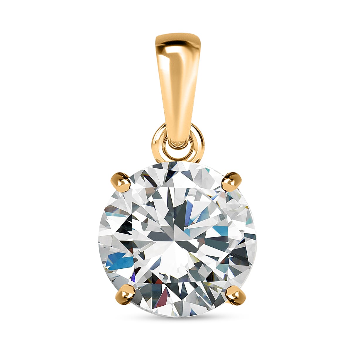 9K Yellow Gold Moissanite Solitaire Pendant 1.80 Ct.