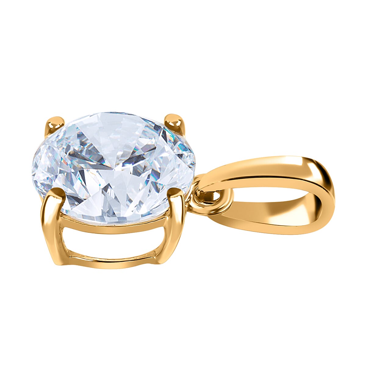 9K Yellow Gold Moissanite Solitaire Pendant 1.80 Ct.