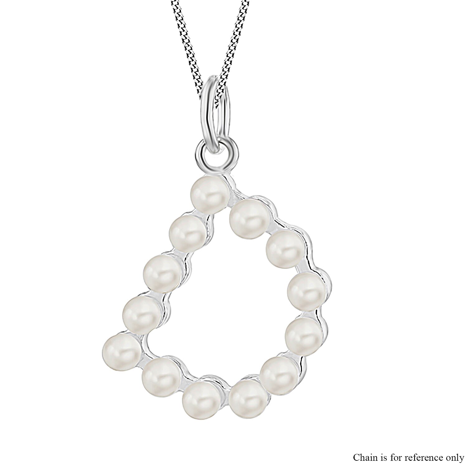 Fresh Water Pearl Initial D Pendant in Sterling Silver